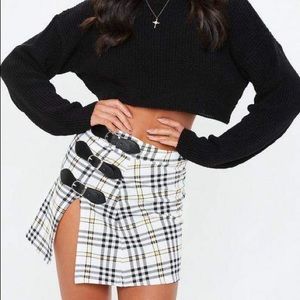 Missguided Plaid Buckle Skirt